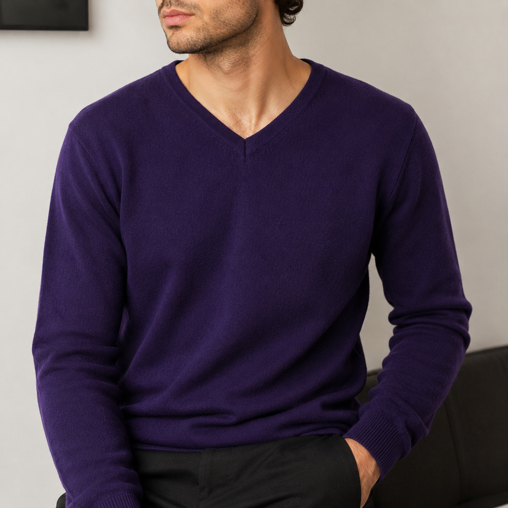 Vintage Calvin Klein Sweater Extra Fine Merino Wool V Neck Pullover Y2K Mens L